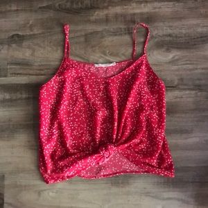 Lush front knot crop tank top